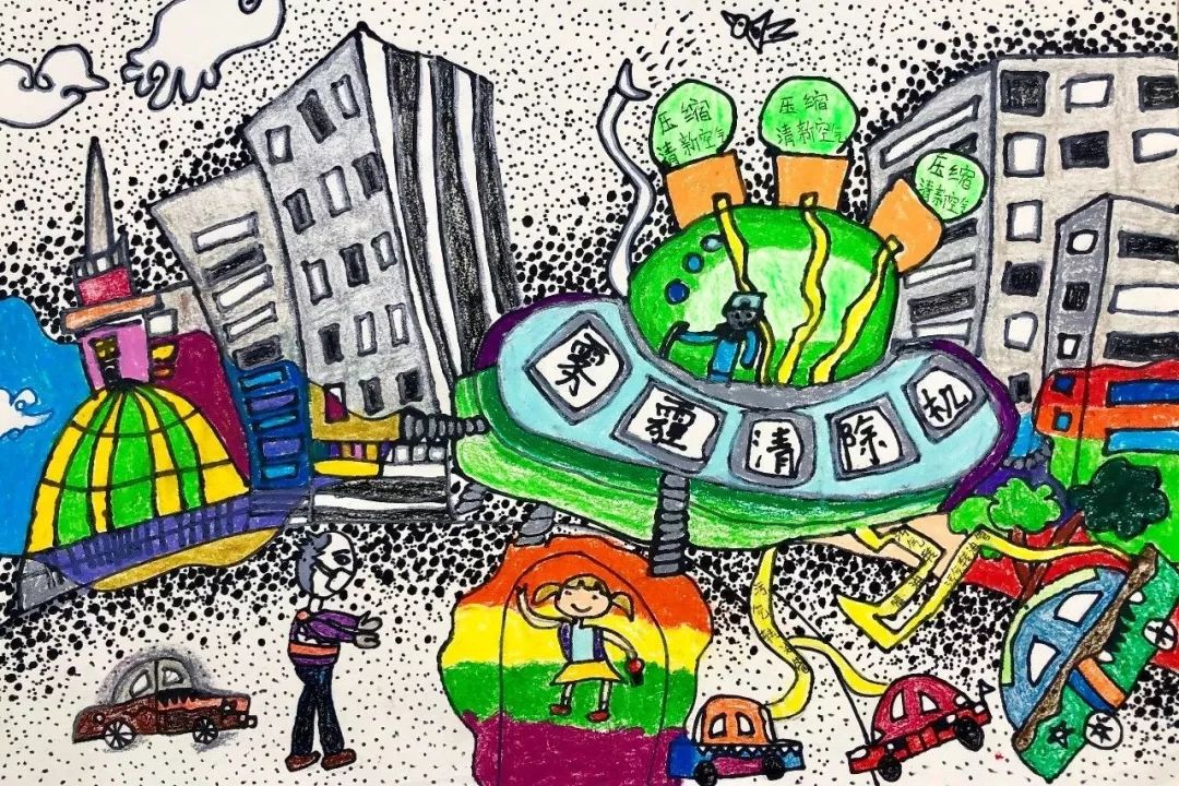 探索未来，小学生科幻画的奇幻之旅