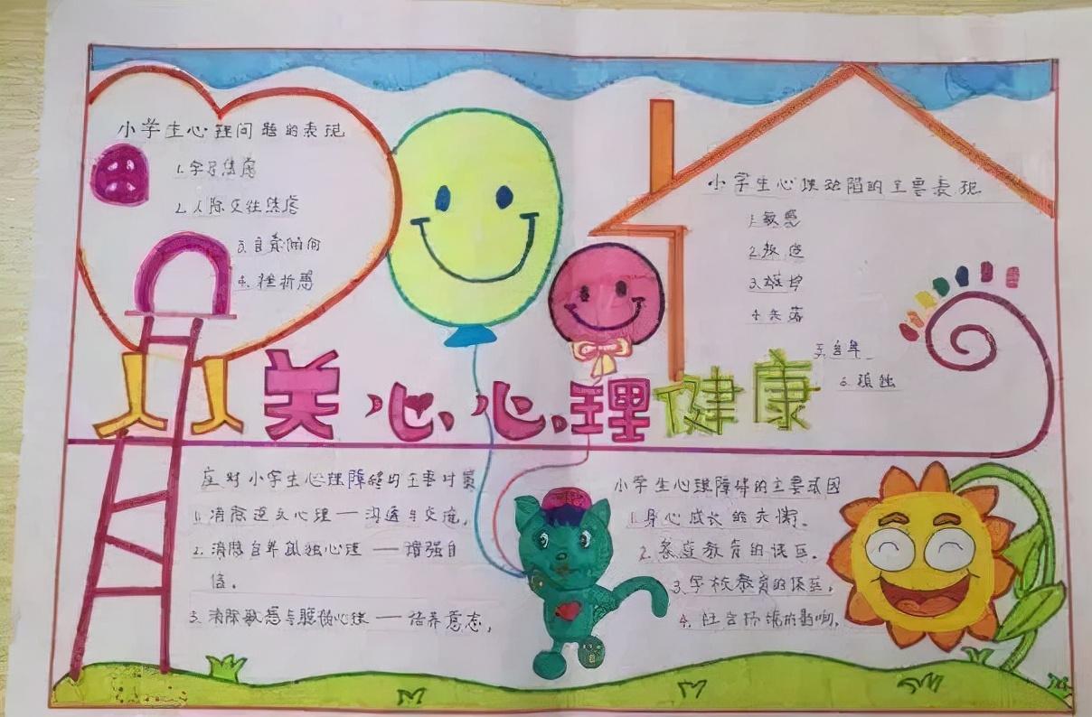小学心理健康手抄报，点亮心灵，共筑阳光童年