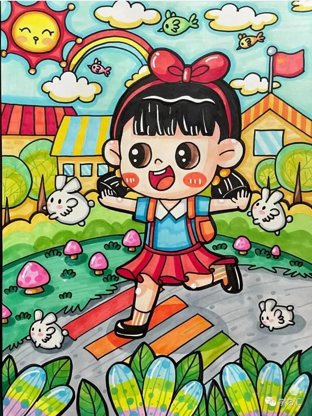 探索色彩的奇妙世界，小学生画画图片大全指南