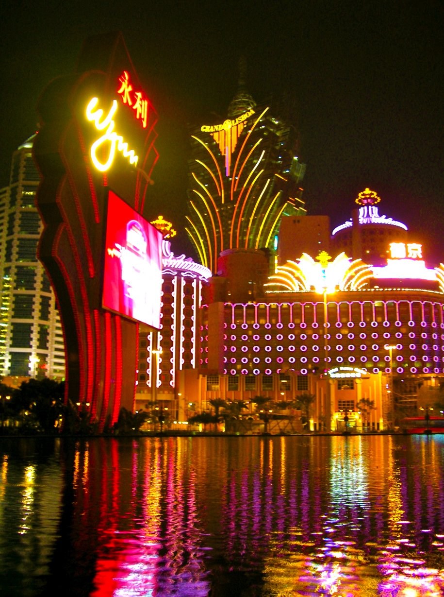 澳门六大赌场夜景，璀璨灯火下的奢华与梦幻澳门赌场夜景图片